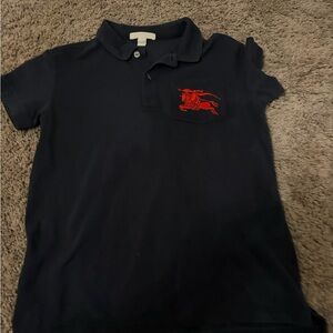 Burberry Dark Blue Polo with Red Emblem